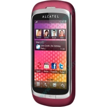 Красно-розовый телефон Alcatel One Touch 818 (Новокуйбышевск)